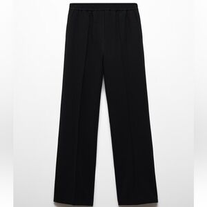 Mango Elastic Waist wide leg Trouser Pant Medium